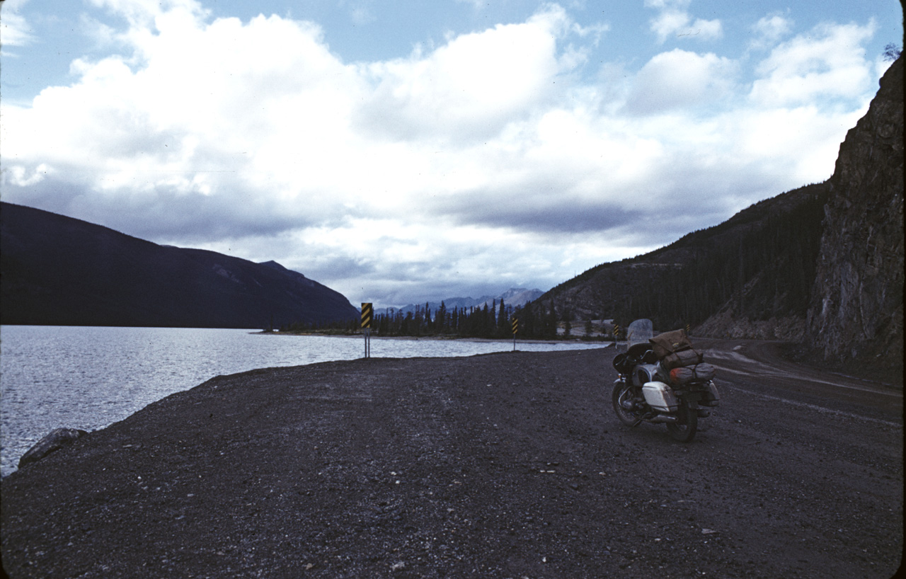 72-09-01, 022, Bike on Alaska Hwy, 457 mi, British Columbia