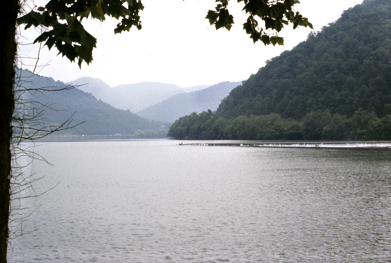 75-07-02, 011, Veiw of Dam-River along Rt 60 in West Viirginia